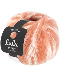 Lala Berlin Buffy - Baby Alpaca / Cotton - Salmon /  Off White - 50g Skein by Lana Grossa