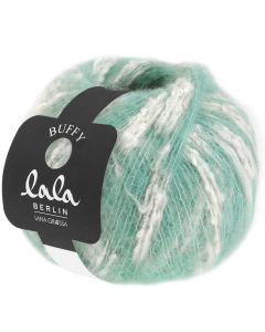 Lala Berlin Buffy - Baby Alpaca / Cotton - Mint Turquoise / Off White col.005 - 50g Skein by Lana Grossa