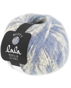 Lala Berlin Buffy - Baby Alpaca / Cotton - Light Blue  / Off White col.006 - 50g Skein by Lana Grossa