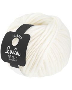 Lala Berlin Flamy - Merino Wool Natural White Col. 001 - 100g Skein by Lana Grossa