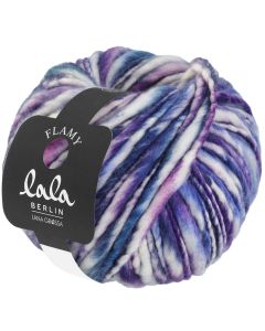 Lala Berlin Flamy - Merino Wool Ble/Violet/White Col. 104 - 100g Skein by Lana Grossa