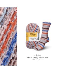 REGIA ENERGY FLOW - Self Patterning Sock Yarn Col. 180 "Energetic" 100g