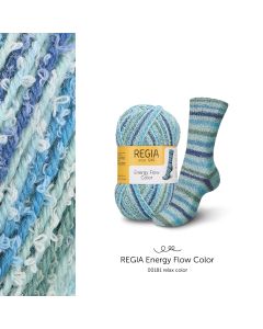 REGIA ENERGY FLOW - Self Patterning Sock Yarn with Terry Cloth Effect Col. 181 "Relax" 100g