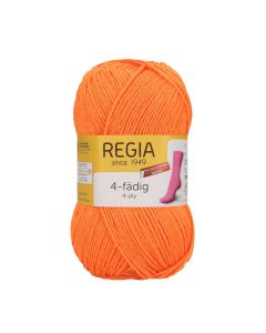 REGIA 4-Ply Solid Yarn 50g - Neon Orange