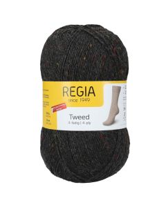 REGIA 4-Ply Tweed 100g - Charcoal