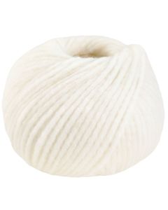 Spuma - Merino Tube Yarn - Natural White Col. 001 - 50g Skein by Lana Grossa